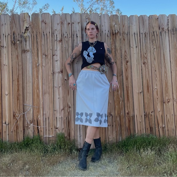 Vintage Upcycled blue skirt - Picture 3 of 12